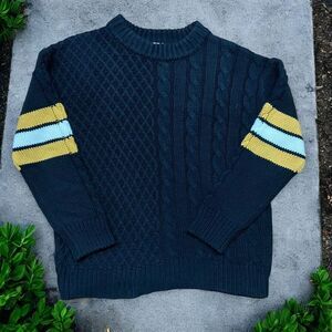 Masterpiece Korea Knitted Black Gold Cotton Blend Sweater Men's Size Extra Large